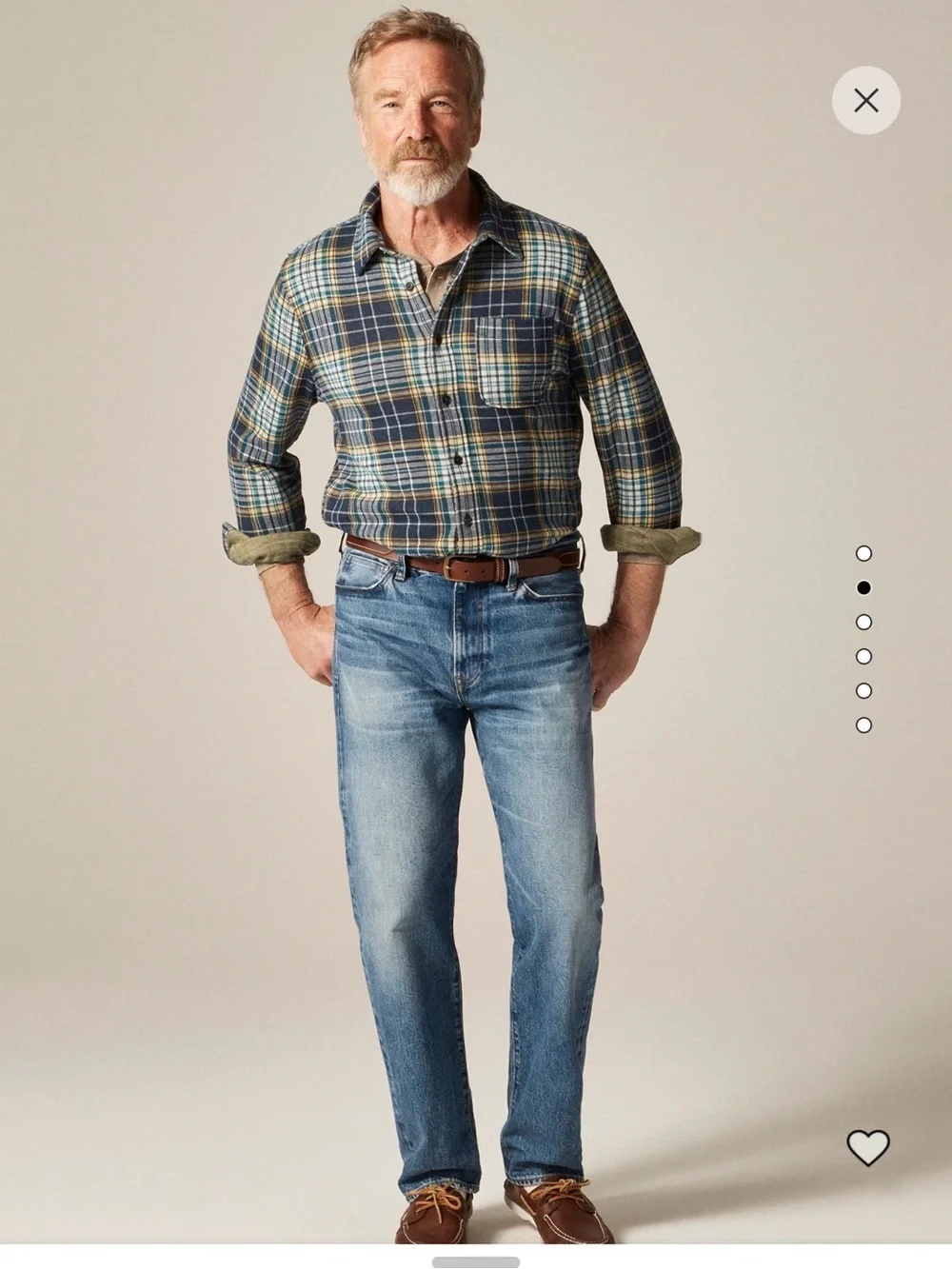 J. Crew Navy and Yellow Plaid Button-Down Shirt
